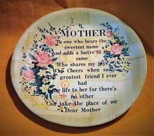 Gras Woven gedrückt Platte 25.5cm mit Mutter Tribute Transfer