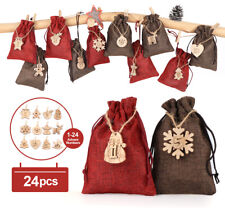 24 stück Adventskalender zum Befüllen Weihnachtskalender Weihnachten Säckchen