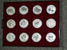 Australien Lunar II komplett 12x 1 oz. Silber Maus Ochse Tiger Hase Drache Pferd