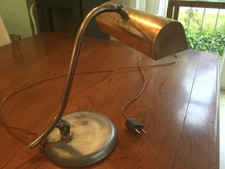 Bankerlampe Schreibtisch Lampe antik Skandinavien Kupfer/Messing elegant