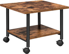 Hoobro unter dem Schreibtisch Drucker Ständer, 2-stufige Warenkorb rustikal braun + schwarz