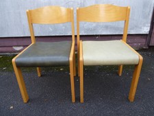 2x alter Stuhl Stühle Bürostuhl Schulstuhl Behörde Arzt Holz Kunstleder stabil