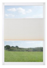 Klemmfix Plissee Klemmrollo Creme Laholm Sichtschutz ohne bohren 40-120 cm breit
