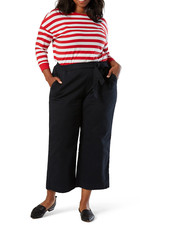 NEU Damen Levis Straus Signature Plus Wide Leg Cropped Schwarz Hosen Plus Größe