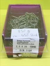 Krampen, feuerverzinkt, 2,5x25 mm, DIN 1159 - 450 Stück