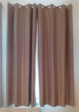 2 Ösenschal 138 x 238 (140 x 240) beige Verdunklungsvorhang Vorhang Gardinen (1)