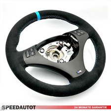 TAUSCH Lederlenkrad für BMW M E82 E84 E87 E88 E90 E91 E92 E93 Blau ALCANTARA