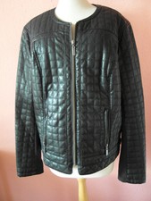 MARK ADAM Damenjacke Gr. 44 Lederimitat schwarz gesteppt mit Reisverschluss