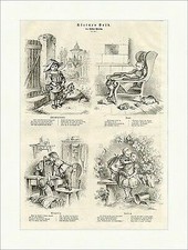 Kleines Volk Oskar Pletsch Kinder Baby Katze Tiere Spielzeug Holzstich E 6009