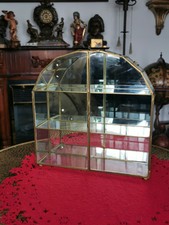 Glaskasten mit Spiegel Glasregal für Miniaturen Plexyglas Messing Vintage