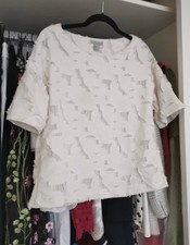 Shirt, H&M, Fransen, creme, 34/36, edel, wie neu!
