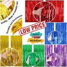 2m-3m Folie Fringe Lametta Schimmer Vorhang Tür Hochzeit Geburtstag Party Dekoration