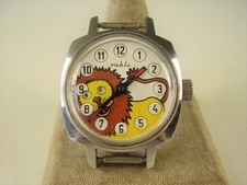 Seltene RUHLA Kinder Armbanduhr Wackelaugen Uhr Löwe aus DDR Zeit