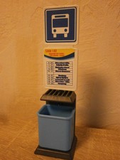 Playmobil Mülleimer an Haltestelle Schild Konvolut Sammlung
