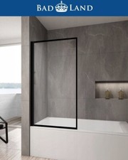 Badewannenabtrennung 140x70 1-teilig ! SCHWARZ  Duschabtrennung Glas Klarglas 