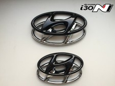 Hyundai i30N HATCHBACK Set Cover Emblem hochglanz–schwarz blacked out Badge