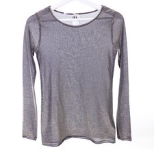 SCHUMACHER Shirt Langarm Longsleeve Schwarz Gold Glitzer Festlich Gr. 1 DE 34