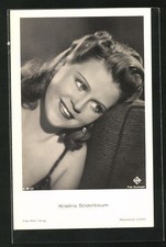 AK Schauspielerin Kristina Söderbaum nachdenklich im Sessel sitzend 