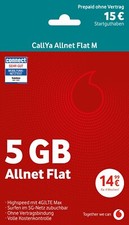 D2 Vodafone CallYa Allnet Flat M Prepaid Sim-Karte✔ LTE 5G✔ 6GB Datenvolumen✔
