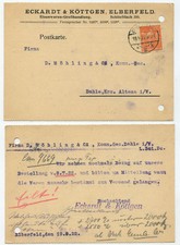 42480 - Postkarte - Eckardt & Köttgen Eisenwaren - Elberfeld 19.9.1922