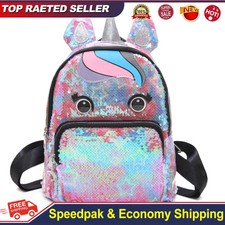 Mode Pailletten Rucksack Student Kind Schultertasche Schultasche schöner Hornrucksack