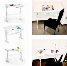 Idimex Kinder Schreibtisch Flexi Weiß höhenverstellbar Kippfunktion MassivKiefer