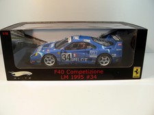 Modellauto HotWHEELS ELITE* FERRARI F 40 COMPETIZIONE LM 1995 #34 *1:18 * OVP