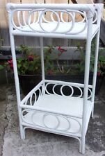 Vintage Bambus Korb Regalgerät ~ Retro Pflanzenständer 2 Ebenen Buchregal Tisch