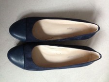 Clara Barson Classic Style Pumps Wedges Keilpumps 41 Leder blau WIE NEU