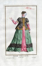 1779 Elsass Alsace Frau woman Portrait costumes Kupferstich antique print Duflos