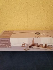 Dekoratives Holztablett m. Teelichtern Weihnachtsdeko, wie neu 