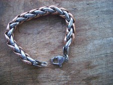 Amello Herren Armband geflochten Edelstahl silber-roségold Schmuck ESAC01E2