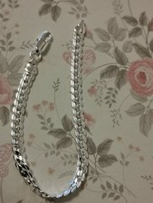 925-Sterling-Silber-Schöne   Armband Herren Damen 20-0,6 cm