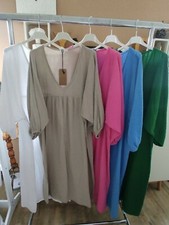 MADE IN ITALY schönes Musselinkleid Maxikleid Ballonärmel bis Gr. 44 NEU 