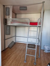 Hochbett Metall gebraucht inkl. gebrauchter Matratze, nur Selbstabholer! 