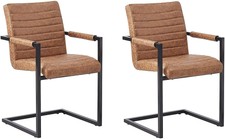 2er Set Esszimmer -Schwingstuhl PARZIVO Wildlederoptik B-WARE 40739