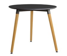 Esstisch Buche Tisch rund Dm. 80 cm MDF Designertisch Retro schwarz massiv !!!