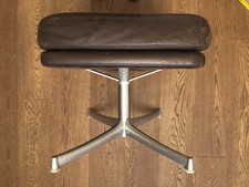 Vintage Ottomane / Hocker, Leder + Metallgestell - Collection Walter Knoll