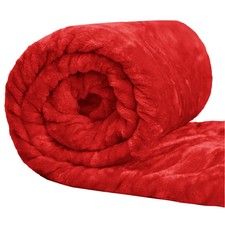 ROT Rolle Nerz Überwurf Kunstfell Vlies großes Sofa Bettdecke Doppel Kingsize UK
