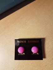 1 Paar Ohrringe - CLIPSE - rund - pink - NEU UND UNGETRAGEN-Modeschmuck