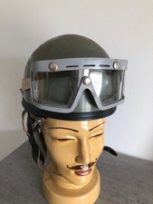 alter Helm ; Brille ; Nackenschutz Leder Motorrad