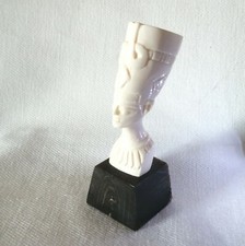 Ägyptische Büste Kopf Figur in Weiß, Kunst Deko Geschenk, Gesicht 