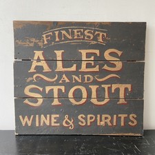 Viktorianischer antiker Stil Pub Taverne Schild Ale Stout Wein Spirituosen Bar Mann Höhle Requisite