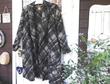  Gr.L trendy kuschelig  CONTAINER Flausch Bouclé Wollmix Strickmantel homewear 