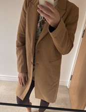 ZARA REVERSBLAZER MANTEL M 10 BEIGE TRENCH KAMELBRAUN LANGE WINTERJACKE 