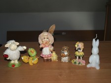 Ostern Osterdeko Figuren Set 6 tlg. Figur Hase Häsin Schaf Küken Elfe
