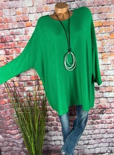 weicher Feinstrick Oversize Pullover TUNIKA Italy Angora GRÜN 40 42 44 46