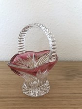 Körbchen Schale rot / Glas Bleikristall Kristall Sammler Vitrinenstück