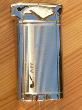 Pfeifenfeuerzeug silber mit Gravur "Pipe", chrom, 7x3,9 cm