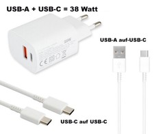38W Schnell Ladegerät USB-C Ladekabel für Samsung Galaxy A3 A5 A7 2017 A8 2018